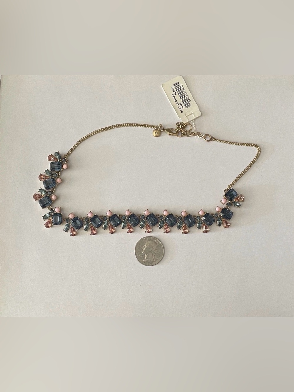 J Crew Mixed Crystal Statement Bib Necklace NEW With Tags A1405 - Picture 3 of 10